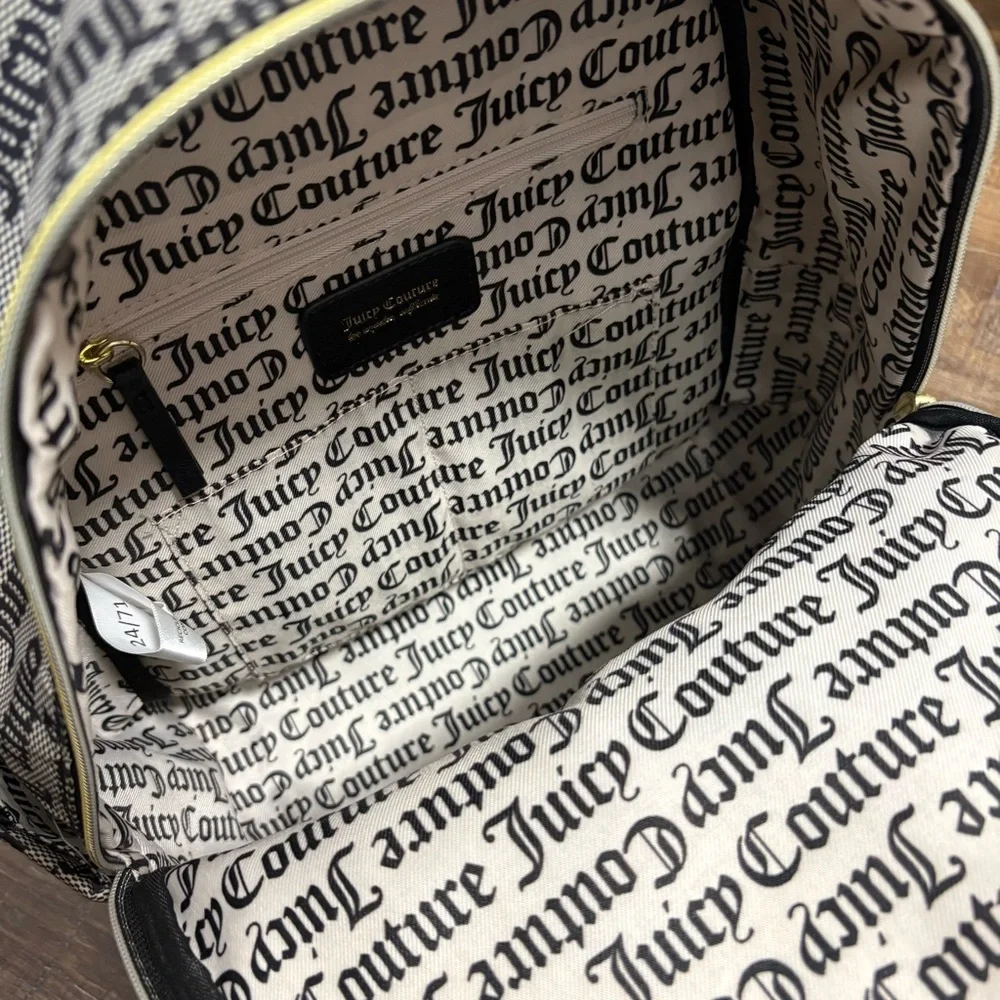 Juicy Couture Neon Yellow-Trim Logo Mini Backpack